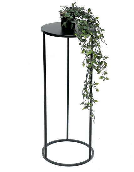 DanDiBo Blumenhocker Metall Schwarz Rund 70 cm Blumenständer Beistelltisch 96316 L Blumensäule Modern Pflanzenständer Pflanzenhocker