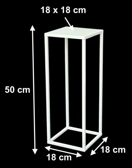 DanDiBo Blumenhocker Metall Weiß Eckig 50 cm Blumenständer Beistelltisch 96482 S Blumensäule Modern Pflanzenständer Pflanzenhocker