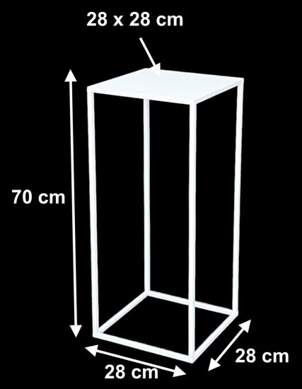 DanDiBo Blumenhocker Metall Weiß Eckig 70 cm Blumenständer Beistelltisch 96482 L Blumensäule Modern Pflanzenständer Pflanzenhocker