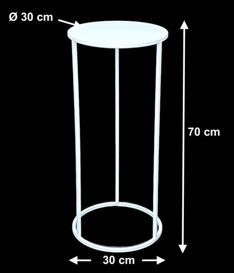 DanDiBo Flower Stool Metal White Round 70 cm Flower Stand Side Table 96483 L Flower Column Modern Plant Stand Plant Stool