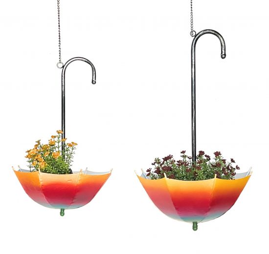 DanDiBo hanging basket metal hanging basket with pot indoor outdoor umbrella hanging plants set of 2 96258 plant hanger flower hanger pot hanger flowers