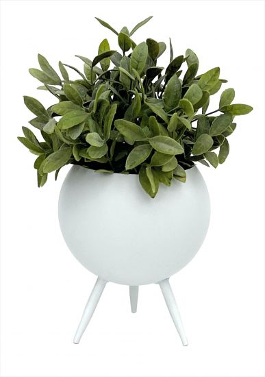 DanDiBo Blumenhocker Metall mit Topf Weiß 19 cm Blumenständer 96259 S Blumensäule Modern Pflanzenständer Pflanzenhocker