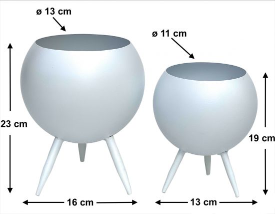 DanDiBo Blumenhocker Metall mit Topf Weiß Blumenständer 96259 2er Set Blumensäule Modern Pflanzenständer Pflanzenhocker