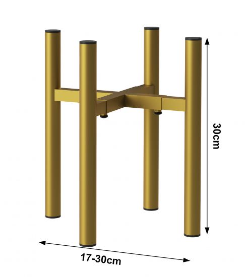 DanDiBo Verstellbarer Pflanzenständer Gold Metall 30 cm Blumenständer 96474 Blumenhocker Verstellbar Modern Pflanzenhocker Blumensäule