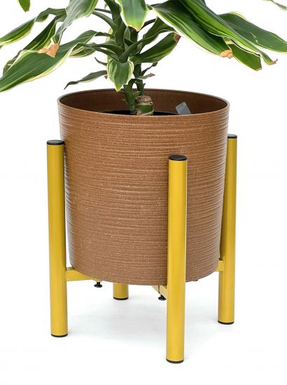 DanDiBo Verstellbarer Pflanzenständer Gold Metall 30 cm Blumenständer 96474 Blumenhocker Verstellbar Modern Pflanzenhocker Blumensäule