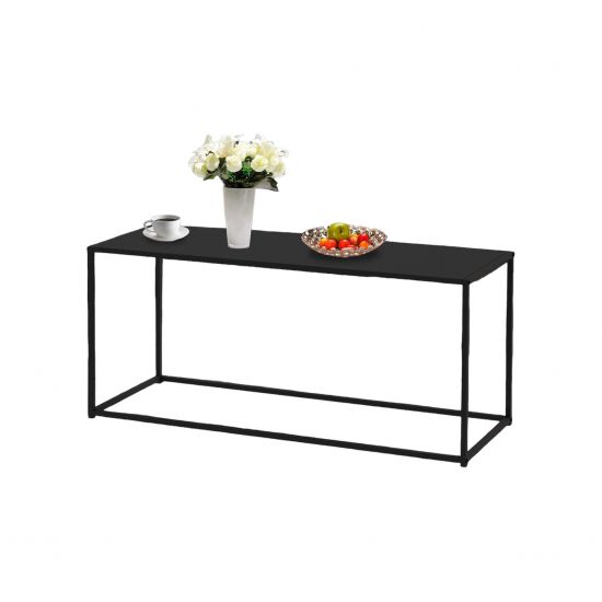 DanDiBo Couchtisch Schwarz Metall Eckig 110x50x40 cm Beistelltisch Wohnzimmer 96470 Tisch Sofatisch Wohnzimmertisch Modern