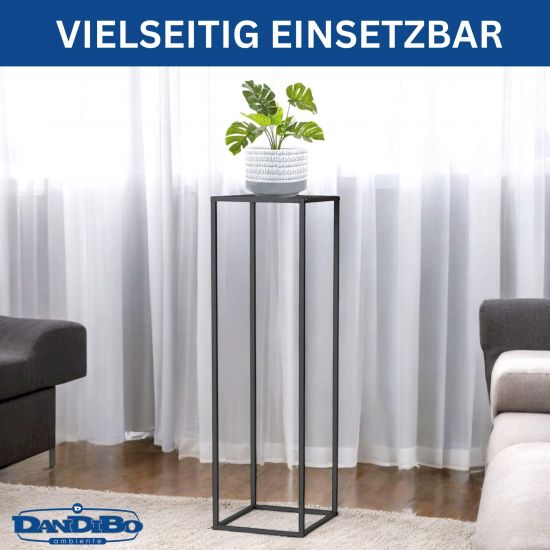 DanDiBo Pflanzenständer Metall Schwarz Eckig 100 cm 96589 Beistelltisch Hoch Blumenhocker Blumenständer Design Modern