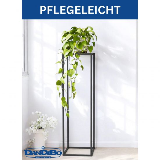 DanDiBo Pflanzenständer Metall Schwarz Eckig 100 cm 96589 Beistelltisch Hoch Blumenhocker Blumenständer Design Modern