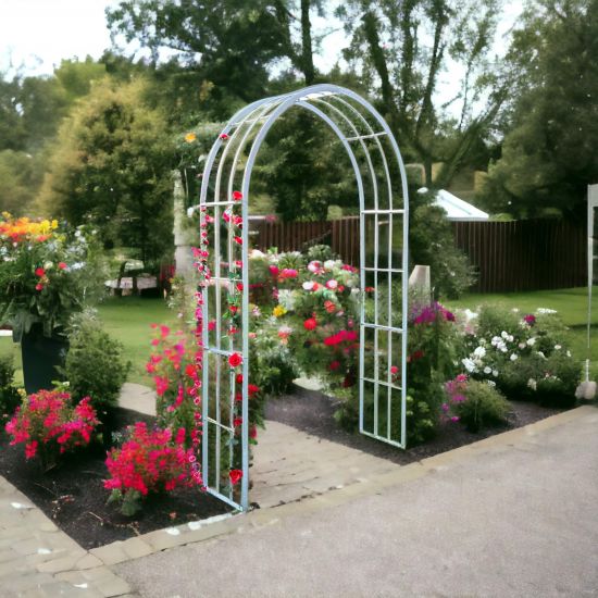 DanDiBo Rose arch Galvanised Solid 140 cm Archway 96519 Weatherproof Round arch Solid iron climbing aid Garden arch Hot-dip galvanised