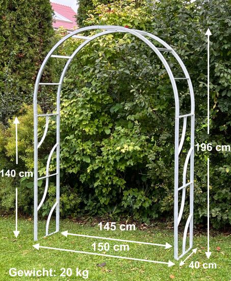 DanDiBo Rose arch Galvanised Solid 150 cm Archway 96516 Weatherproof Round arch Solid iron climbing aid Garden arch Hot-dip galvanised