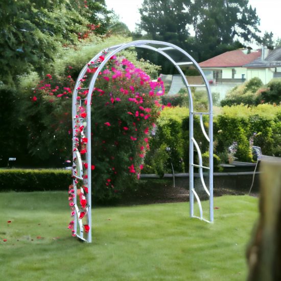 DanDiBo Rose arch Galvanised Solid 150 cm Archway 96516 Weatherproof Round arch Solid iron climbing aid Garden arch Hot-dip galvanised