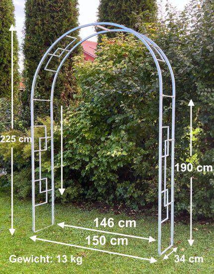 DanDiBo Rose arch Galvanised Solid 150 cm Archway 96524 Weatherproof Round arch Solid iron climbing aid Garden arch Hot-dip galvanised