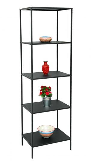 DanDiBo Standregal Schwarz Schmal Metall mit 5 Ebenen 170x50x35 cm Regal Bad Küche Stehend 96472 Metallregal Aufbewahrungsregal Modern