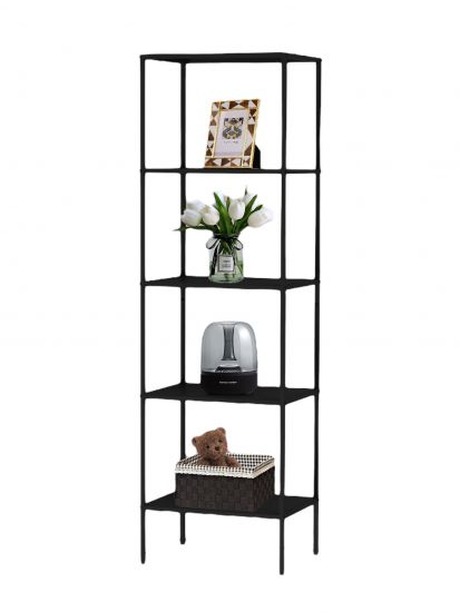 DanDiBo Standregal Schwarz Schmal Metall mit 5 Ebenen 170x50x35 cm Regal Bad Küche Stehend 96472 Metallregal Aufbewahrungsregal Modern