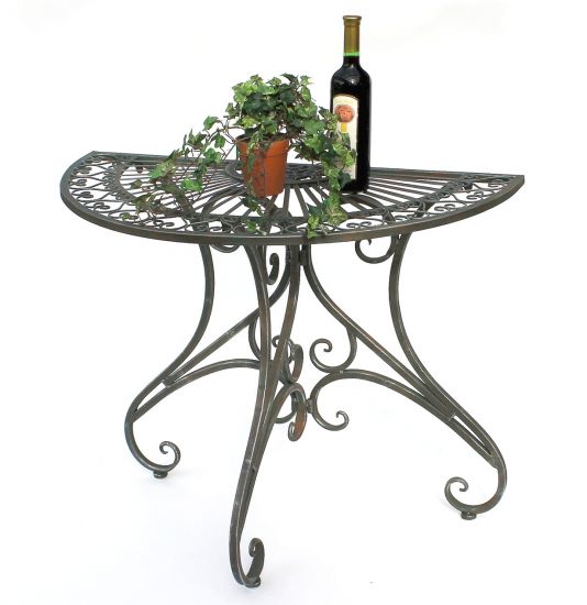 DanDiBo table semicircular wall table half table 130434 metal side table 90 cm garden table console