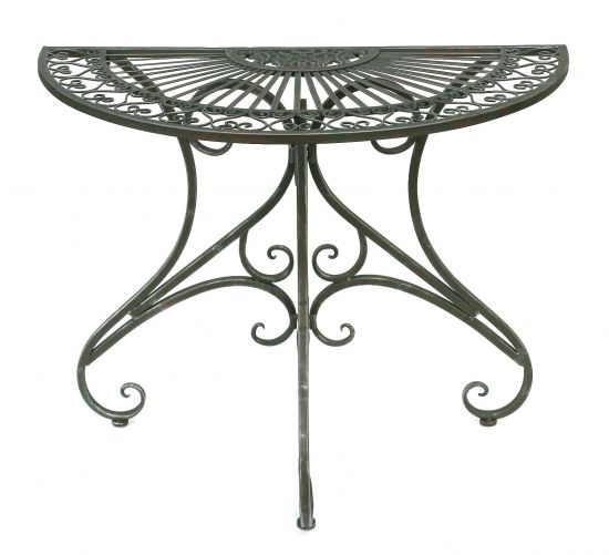 DanDiBo table semicircular wall table half table 130434 metal side table 90 cm garden table console