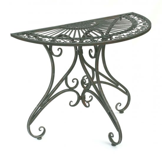 DanDiBo table semicircular wall table half table 130434 metal side table 90 cm garden table console