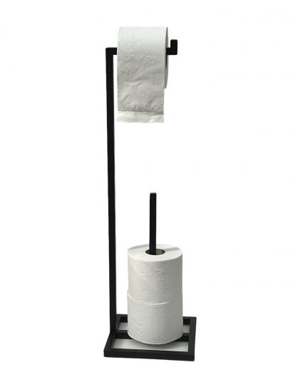 DanDiBo Toilettenpapierhalter Stehend Schwarz Metall 96459 Gäste WC Ständer Klopapierhalter Ersatzrollenhalter Papierhalter Rollenhalter