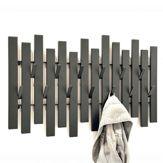 DanDiBo Wall Coat Rack Black Metal Modern 96637 Coat Rack Wall with Hooks, Coat Rail, Hook Rail, Coat Hooks