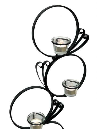 DanDiBo wall tealight holder metal black round wall candle holder 60 cm tealight holder wall tealight sconce wrought iron