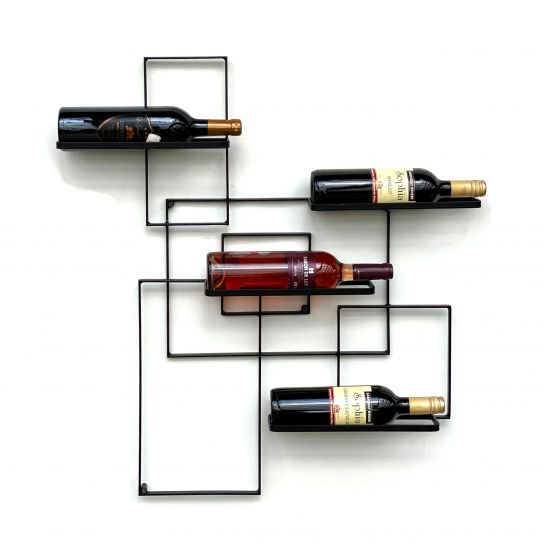 DanDiBo Wine rack Metal Black Black Line Bottle rack Bottle rack Bottle holder Wall rack