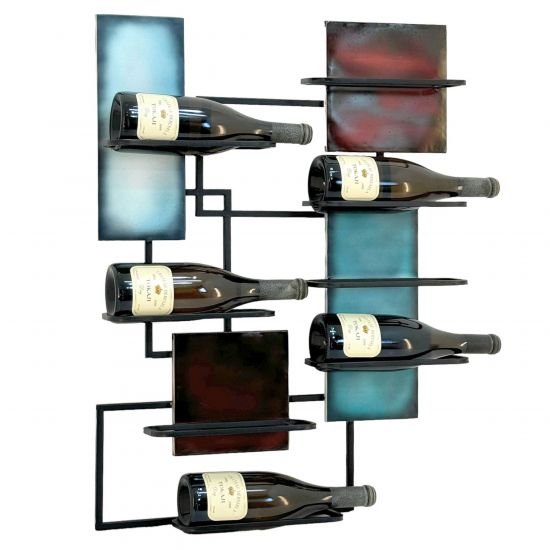 DanDiBo Wine Rack Wall Metal Black 8 Bottles Narrow 96618 Design Bottle Rack Modern Wine Holder