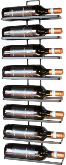 Weinregal aus Metall in Schwarz für die Wandmontage 4-Wine erweiterbar Flaschenständer Flaschenregal Flaschenhalter