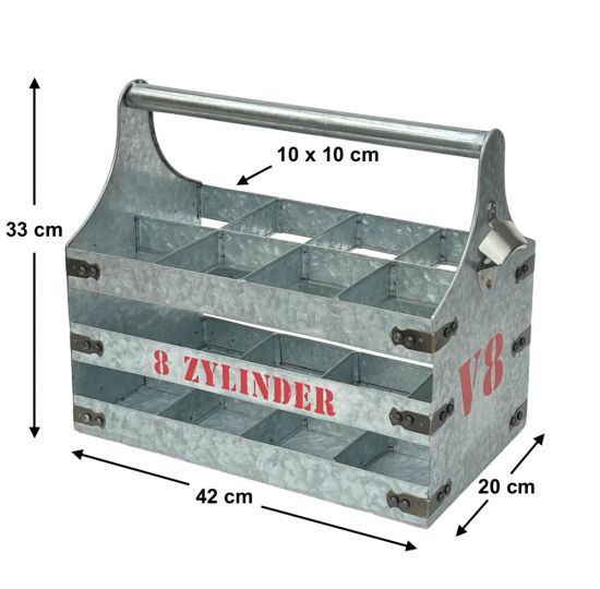 DanDiBo Weinträger Metall mit Öffner Flaschenträger 8 Zylinder V8 96404 Flaschenöffner Flaschenkorb Weinflaschenträger