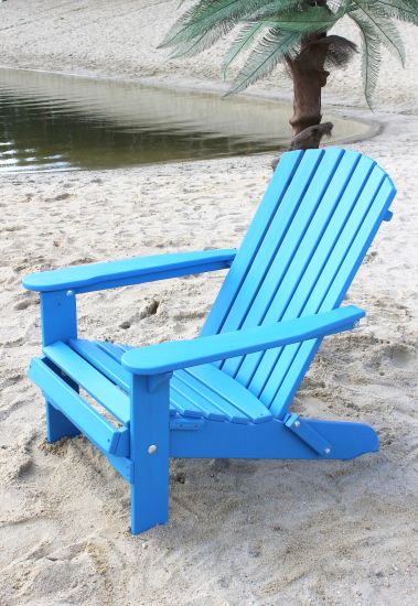 DanDiBo Strandstuhl Sonnenstuhl aus Holz Blau Gartenstuhl klappbar Adirondack Chair Deckchair