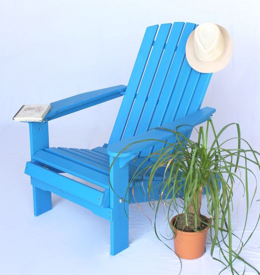 DanDiBo Strandstuhl Sonnenstuhl aus Holz Blau Gartenstuhl klappbar Adirondack Chair Deckchair