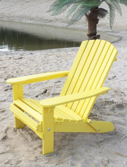 DanDiBo Strandstuhl Sonnenstuhl aus Holz Gelb Gartenstuhl klappbar Adirondack Chair Deckchair