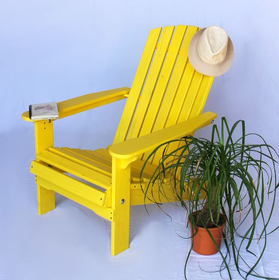 DanDiBo Strandstuhl Sonnenstuhl aus Holz Gelb Gartenstuhl klappbar Adirondack Chair Deckchair