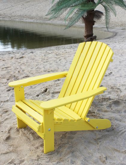 DanDiBo Strandstuhl Sonnenstuhl aus Holz Gelb Gartenstuhl klappbar Adirondack Chair Deckchair