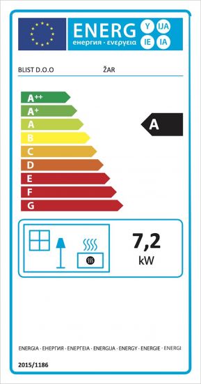 Kaminofen Anthrazit Holzofen 7,2 kW Kamin Zar Ofen Dauerbrandofen Werkstattofen Schwedenofen Hüttenofen Heizofen