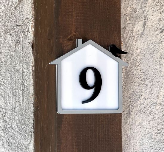 DanDiBo Hausnummer Schild Hausnummernschild L Aufkleber Zimmernummer für Haus Hotel Tür Türnummer selbstklebend UV beständig
