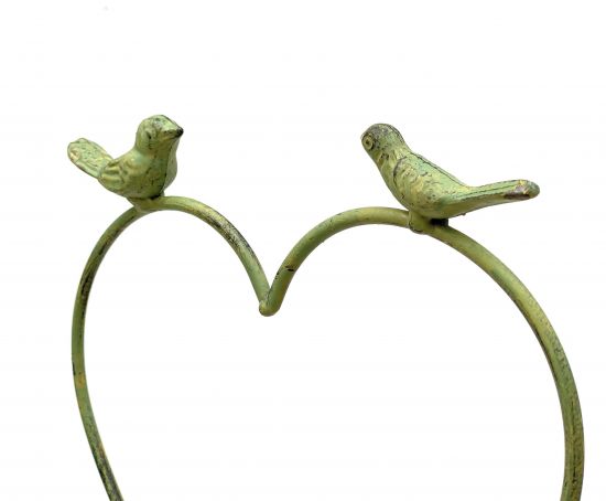 DanDiBo climbing aid heart green with birds 96018 Climbing aid made of metal 104 cm ground plug plug trellis