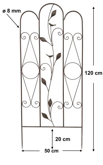 DanDiBo climbing aid metal trellis 120 cm 93993 climbing aid ground plug flower holder climbing column