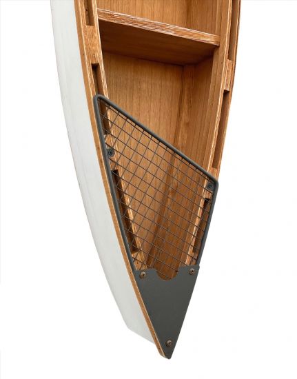 DanDiBo Regal Boot Wandregal 120 cm in Bootsform aus Holz Antik MR83 Maritim Bootsregal Badregal Badschrank Braun für die Wand