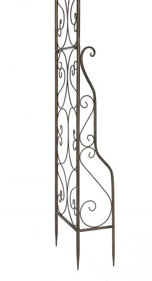 DanDiBo Rose arch metal 254x159 cm Brown 96025 Archway Garden gate Iron climbing aid Trellis Round arch without door