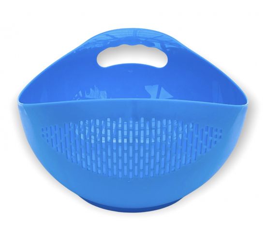 Bowl with colander Plastic 521 Blue Pasta colander Kitchen colander Washing bowl Draining colander Salad bowl Dishwasher-safe