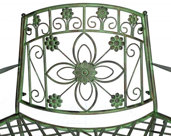 DanDiBo Bench Semicircular Metal Weatherproof Green 130 cm Tree Bench 96009 Garden Bench Park Bench Iron Bench