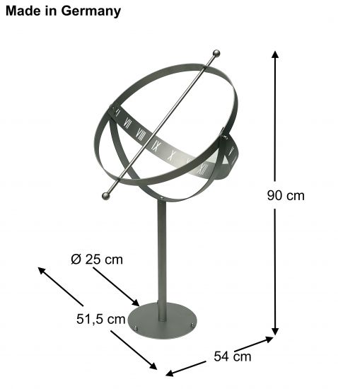 DanDiBo Sonnenuhr Edelstahl für den Garten 90 cm Rostfrei 96208 mit Säule Ausrichtbar Wetterfest Gartenuhr Modern Metall