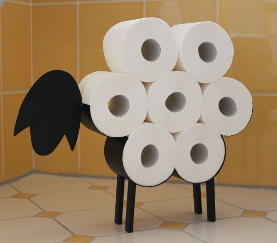 DanDiBo Toilettenpapierhalter Schwarz Metall Schaf WC Rollenhalter Klopapierhalter Freistehend WC Papierhalter