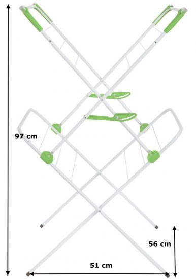 DanDiBo Clothes horse tower foldable 2 levels Stand dryer 93919 Clothes dryer Clothes tower Foldable Narrow Metal without castors Space-saving Foldable