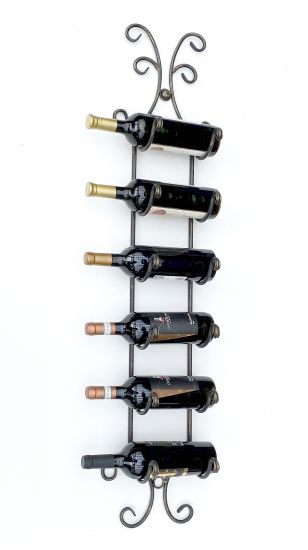 DanDiBo Wine rack Metal Wall Black 568 Bottle rack Bottle holder Wall mounting Modern Wall holder Wall rack for 6 bottles