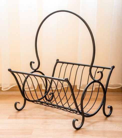 Newspaper basket Metal newspaper rack H-52 cm Newspaper holder Side table