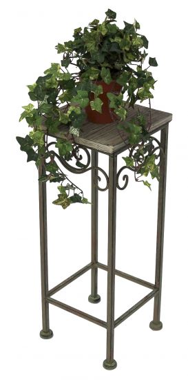 DanDiBo Flower Stool Metal Square 56 cm Flower Stand 11134 Side Table Plant Stand Wooden Shelf Flower Column