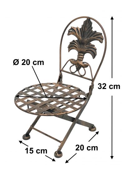 Flower stool chair foldable metal flower stand plant stand 32 cm doll's chair