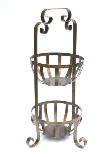 Etagere Obstkorb 10-320 Gemüsekorb 62cm Küchenregal mit 2 Körbe Obstschale Korb