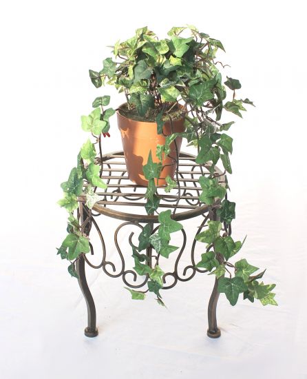 DanDiBo Flower Stool Metal Brown Round 25 cm Flower Stand 140129 S Side Table Plant Stand Small